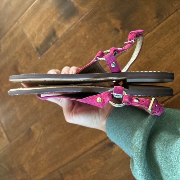 Sam Edelman‎ Greta Leather Gigi T-Strap Sandals Pink Purple Suede Women's Size 8 - Picture 10 of 11